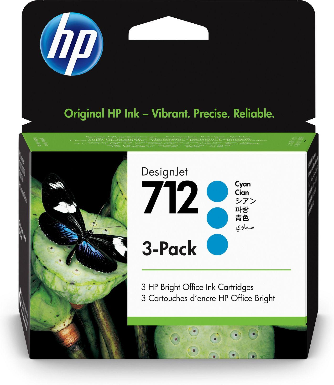 3ED77A HP 712 TRI-PACK CIANO 29ML