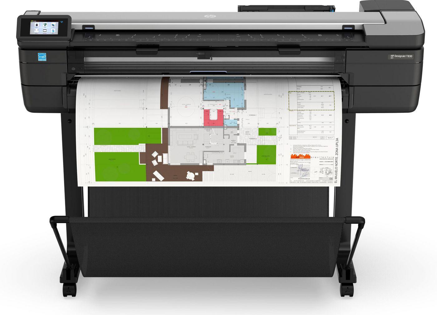 HP Designjet T830 stampante grandi formati Wi-Fi Getto termico d'inchiostro A colori 2400 x 1200 DPI A0 (841 x 1189 mm) Collega