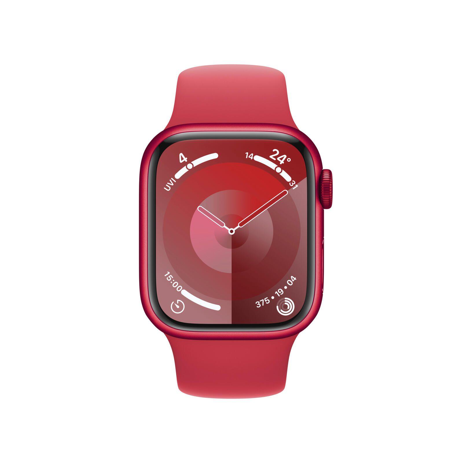 APPLE WATCH SERIES 9 (GPS) - (PRODUCT) RED - 41 MM - ALUMINIUM ROUGE - MONTRE INTELLIGENTE AVEC BANDE SPORT - FLUOROÉLASTOMÈR