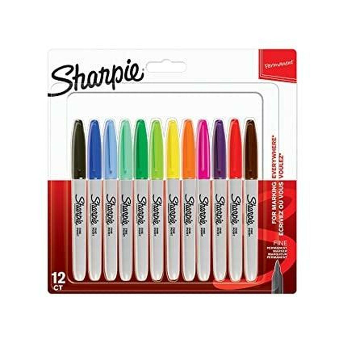 Sharpie 2065404 marcatore permanente Multicolore 12 pz (Sharpie 2065404 Permanent Markers 0.9mm Fine Point 12 Assorted Colours)