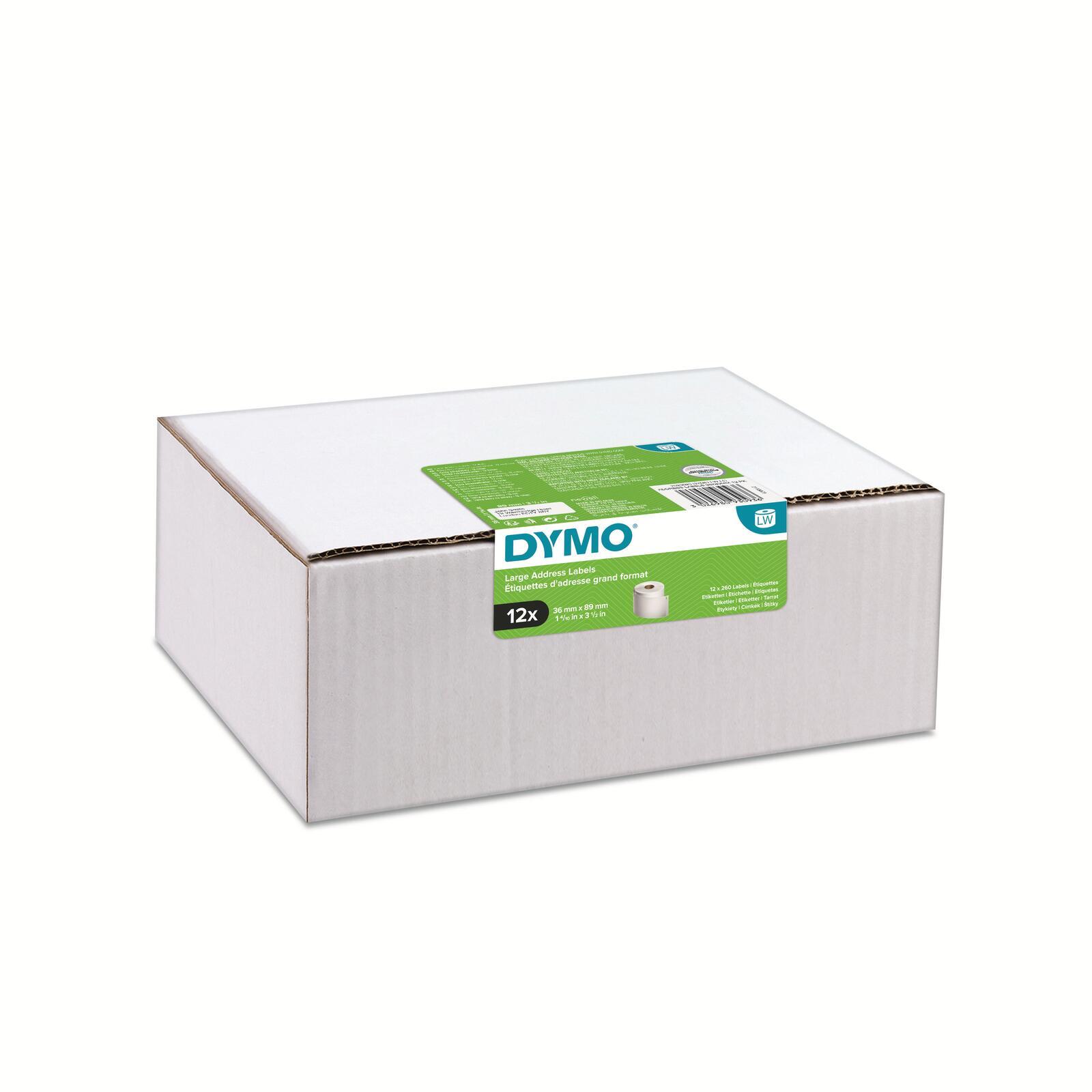 DYMO LW - Etichette indirizzi grandi - 36 x 89 mm - 2093093 (Dymo 99012 12 Rolls LW Large Address Labels 36 x 89mm)