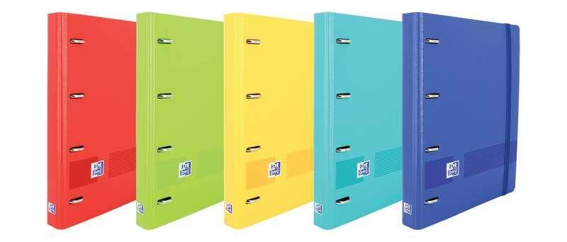 Oxford Europeanbinder Live & Go 4 Anelli Card A4+ con 5x5mm e 4 Perforazioni Sostituzione - Capo in plastica resistente - Elast