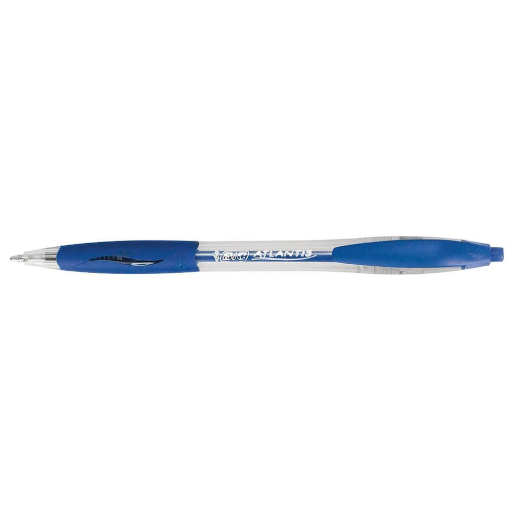 BIC Atlantis Classic Blu Penna a sfera retrattile girevole Medio 12 pz (Bic Atlantis Retractable Ballpoint Pen 1mm Tip 0.32mm L