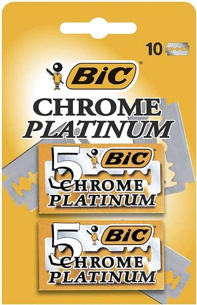 Bic Chrome Platinum Pacco di 2 scatole di 5 fogli a bordo a doppio taglio