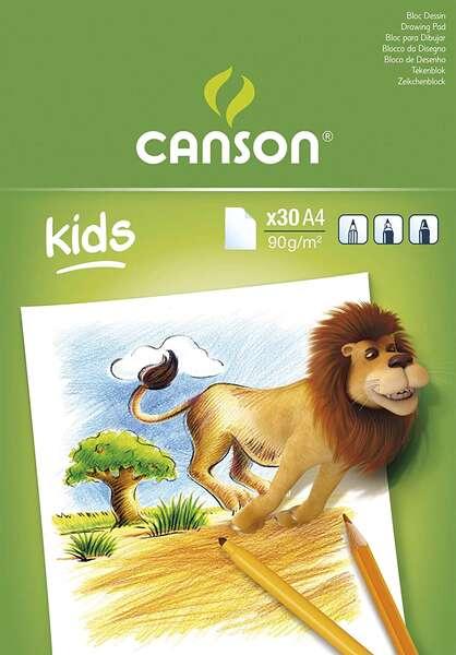 Canson Blocco da disegno per bambini Coowado di 30 fogli A4 - 21x29.7 cm - 90G - colore bianco