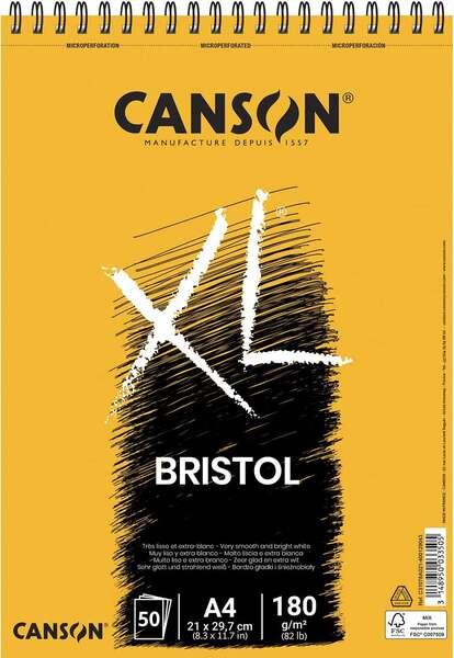 Album Canson Spiral XL Bristol Extralise di 50 fogli - 21x29.7 - 180gr - colore bianco