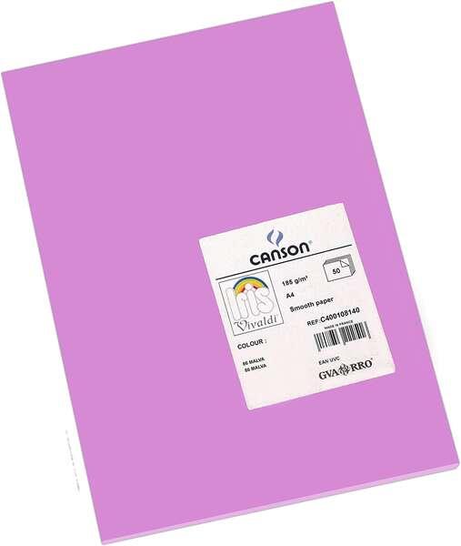 Tanson Guarro Confezione da 50 carte Iris A4 185G - 21x29,7 cm - Colore Malva