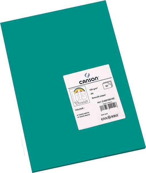 Tanson Guarro Confezione da 50 carte Iris A4 185G - 21x29,7 cm - colore verde menta