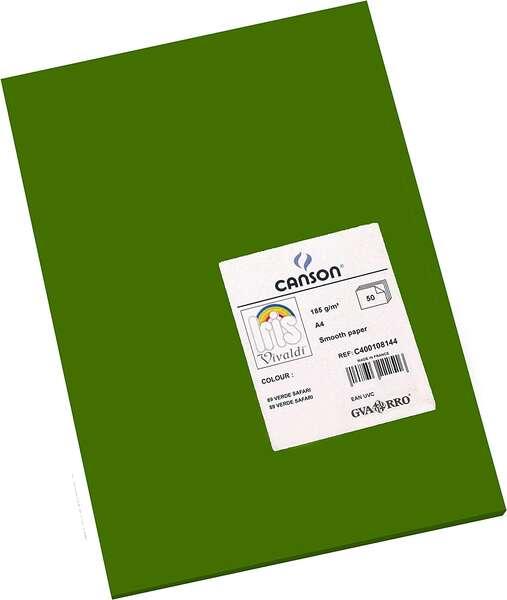 Tanson Guerro Confezione da 50 carte Iris A4 185G - 21x29,7 cm - Colore verde safari