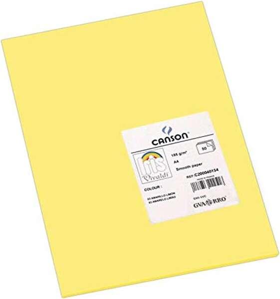 Pacchetto Tanson di 50 cartoncini Iris A4 185G - 21x29.7 cm - colore giallo limone