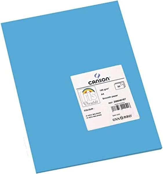 Tanson Guarro Confezione da 50 carte Iris A4 185G - 21x29,7 cm - Colore Blu Maldivas