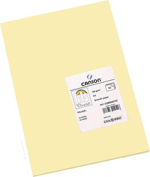 Tanson Guarro Pack di 50 carte Iris A4 185G - 21x29,7 cm - Crema Colore