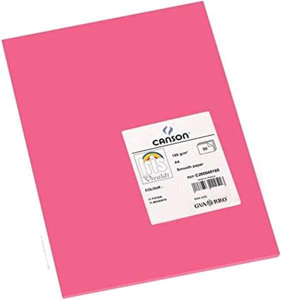 Tanson Guarro Pack di 50 carte Iris A4 185G - 21x29,7 cm - Colore Fucsia