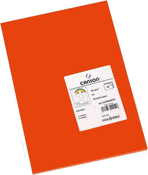 Tanson Guarro Pack di 50 carte Iris A4 185G - 21x29,7 cm - Colore del pomodoro