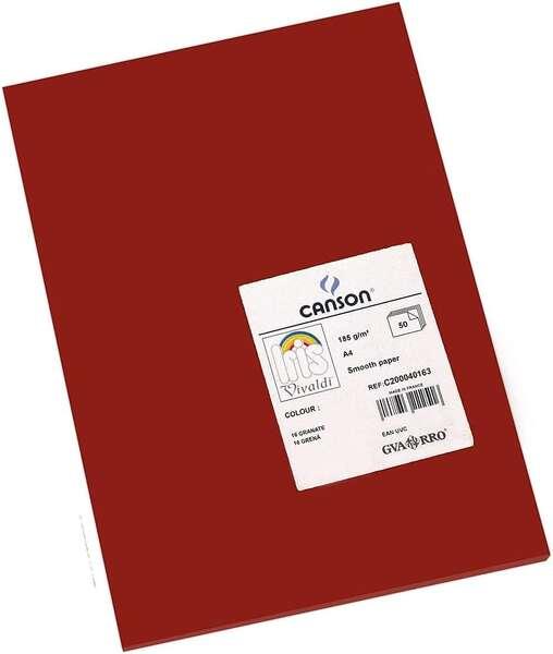 Tanson Guarro Pack di 50 carte Iris A4 185G - 21x29,7 cm - colore del granato