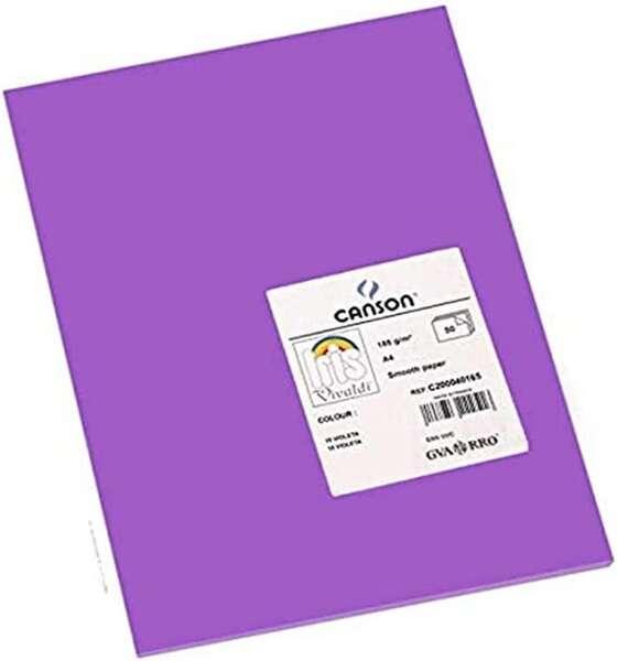 Tanson Guarro Pack di 50 carte Iris A4 185G - 21x29,7 cm - Colore viola