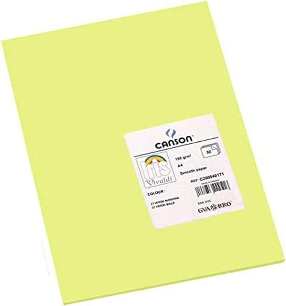 Tanson Guarro Pack di 50 carte Iris A4 185G - 21x29,7 cm - Colore verde Apple