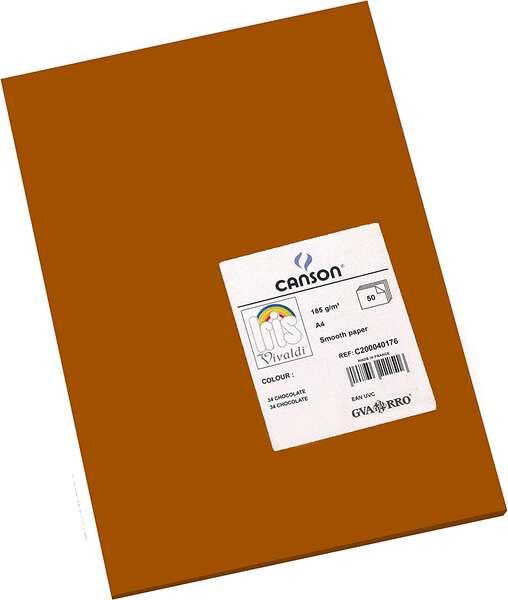 Tanson Guarro Pack di 50 carte Iris A4 185G - 21x29,7 cm - Colore al cioccolato