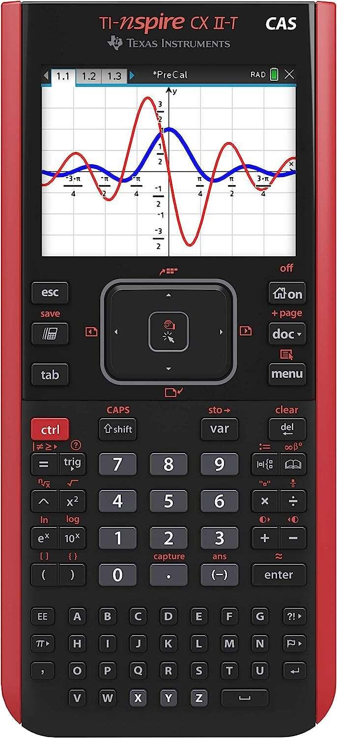 Texas Instruments TI-Nspire CX II-T CAS Calcolatrice grafica, software, USB - E/D/I/F/ES/NL