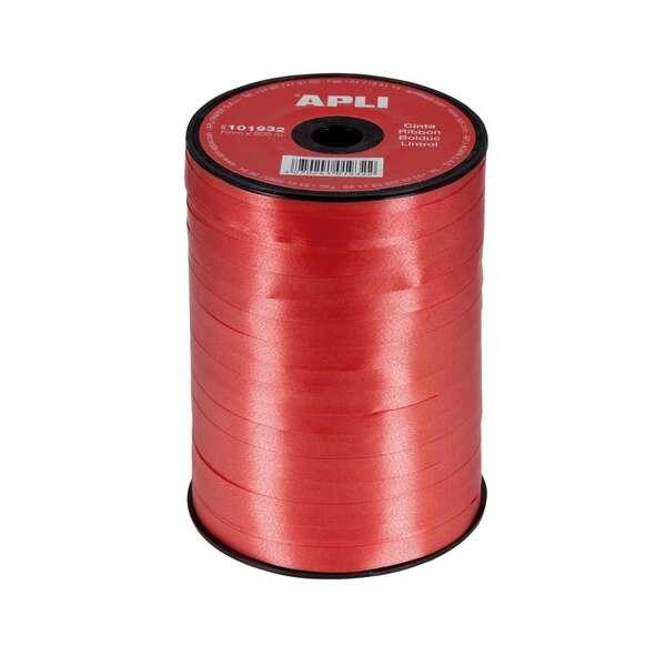 Rotolo di nastro per confezioni regalo Apli 7mmx400m - Colore rosso