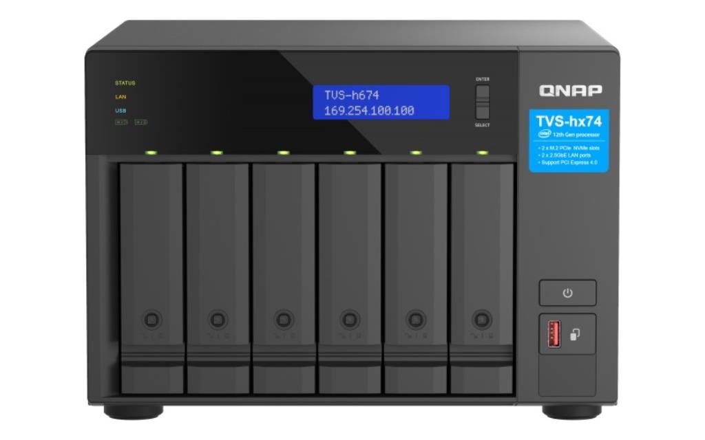 NAS assemblato QNAP Tower TVS-H674-I3-16G-6TIW 6TB (6x1TB) con HDD Seagate IronWolf