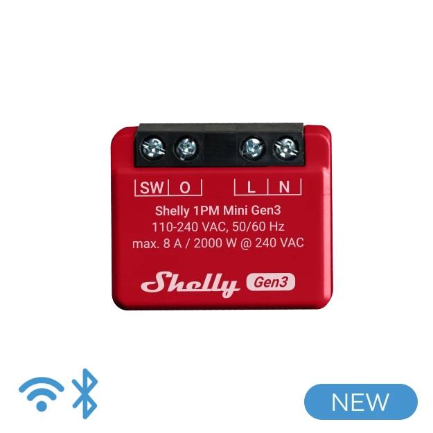 Shelly Mini 1PM Gen3 - Smart Relay 8A AC WiFi/BT PM