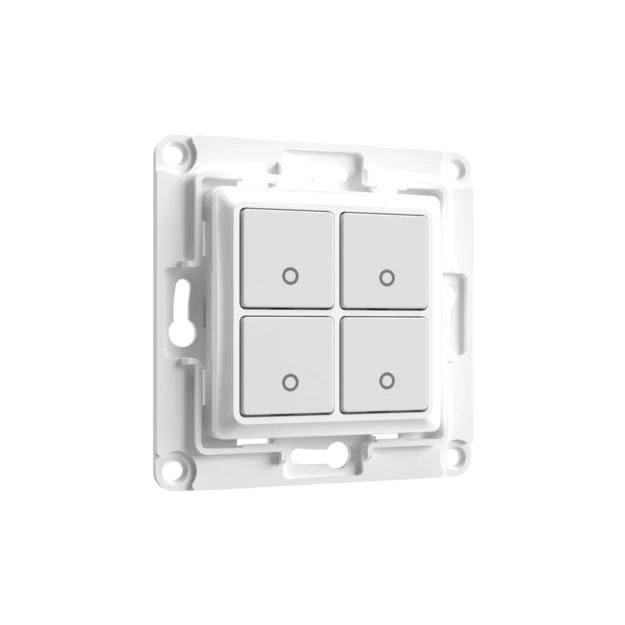 Shelly Wall Switch 4 - Pulsanti filari da parete 4 tasti bianco con supp rel