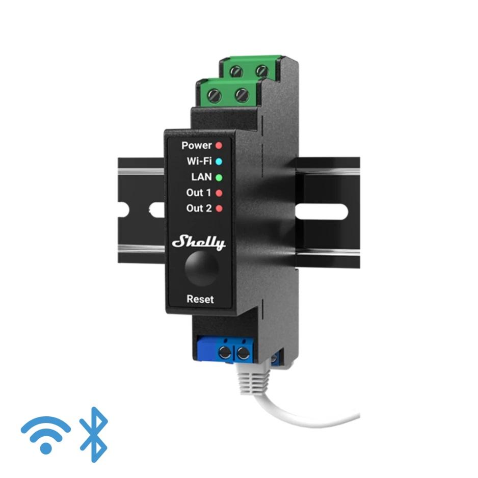 Shelly Pro 2PM - IP Smart Relay DIN 2ch. LAN/WiFi/BT PM