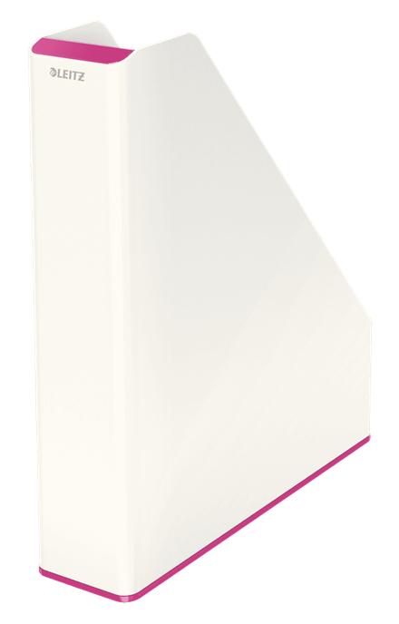 Leitz 53621023 scatola per la conservazione di documenti Polistirolo Rosa, Bianco (Leitz WOW Dual Colour Magazine File A4 White