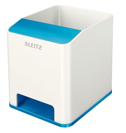 Leitz 53631036 portapenne Polistirolo Blu, Bianco (Leitz WOW Dual Colour Sound Pen Holder White/Blue 53631036)