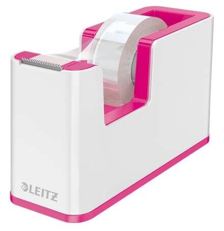 Leitz 53641023 dispenser nastro adesivo Polistirolo Metallico, Rosa (Leitz WOW Dual Colour Tape Dispenser for 19mm Tapes White/