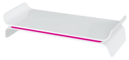 Leitz 65040023 supporto da tavolo per Tv a schermo piatto 68,6 cm [27] Rosa, Bianco Scrivania (Leitz Ergo WOW Adjustable Monito