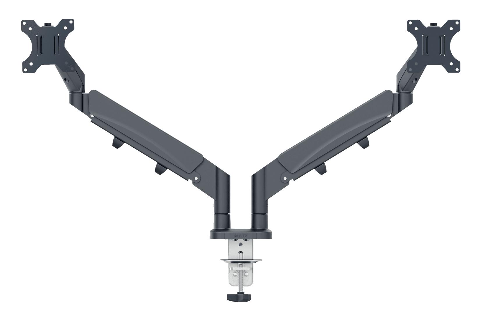 Leitz 65370089 Supporti a parete per TV 81,3 cm [32] Scrivania Grigio (Leitz Ergo Space Saving Dual Monitor Arm)