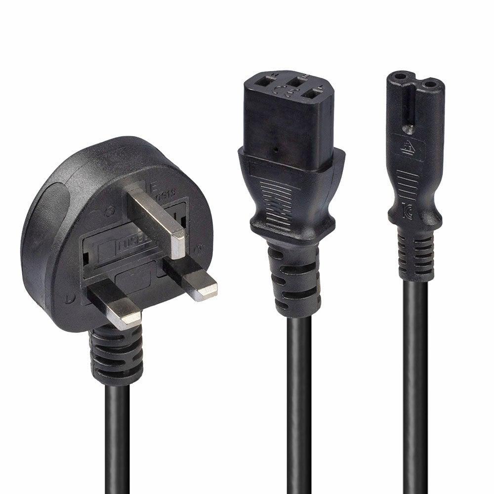 Lindy 30426 cavo di alimentazione Nero 2,5 m Spina di alimentazione di tipo G C13 coupler + C7 coupler (2.5M Y MAINS POWER CBL