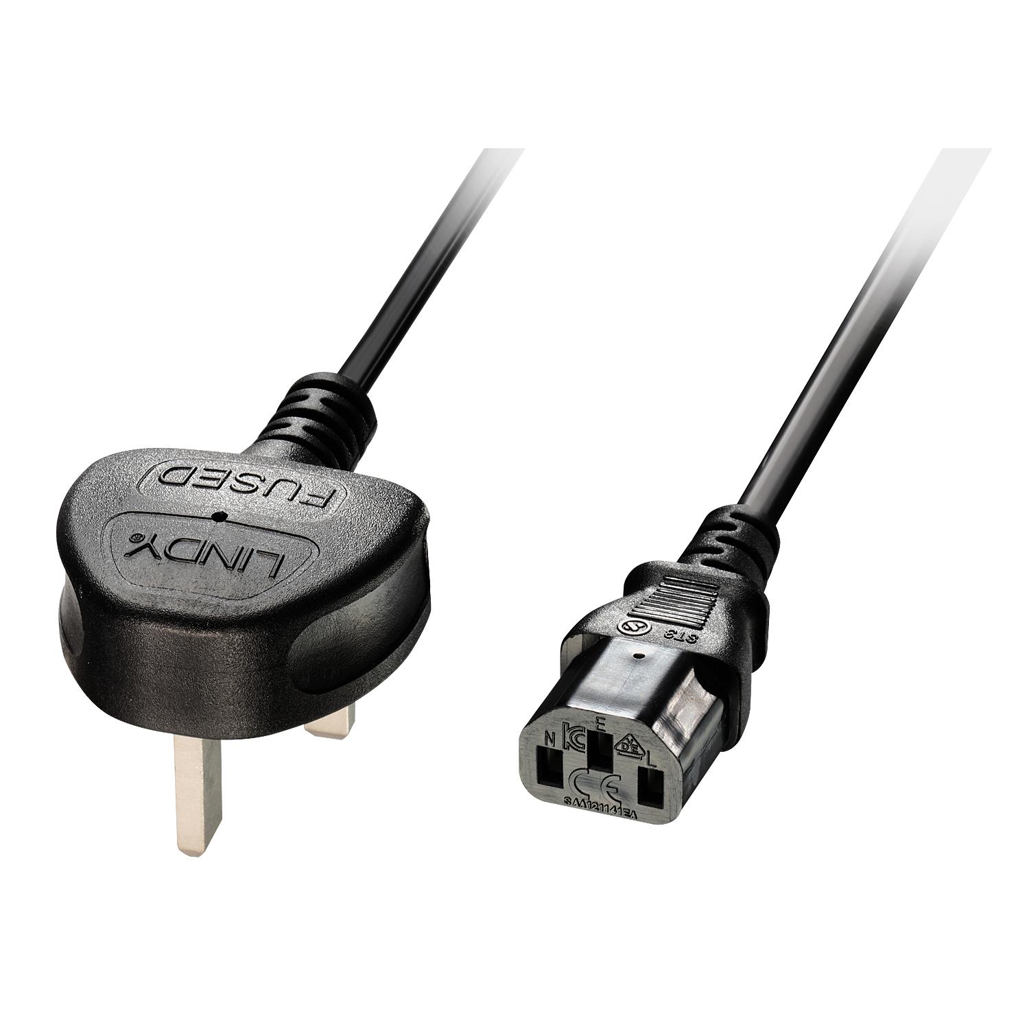 Lindy 30435 cavo di alimentazione Nero 5 m Accoppiatore C13 (5M MAINS CABLE UK 3 PIN PLUG TO C13)