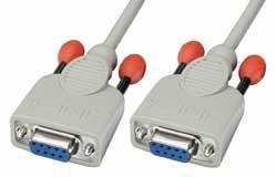 Lindy 3m Null modem cable cavo seriale Bianco (Null modem cable 9-pin - coupling/coupling 3m - Warranty: 120M)