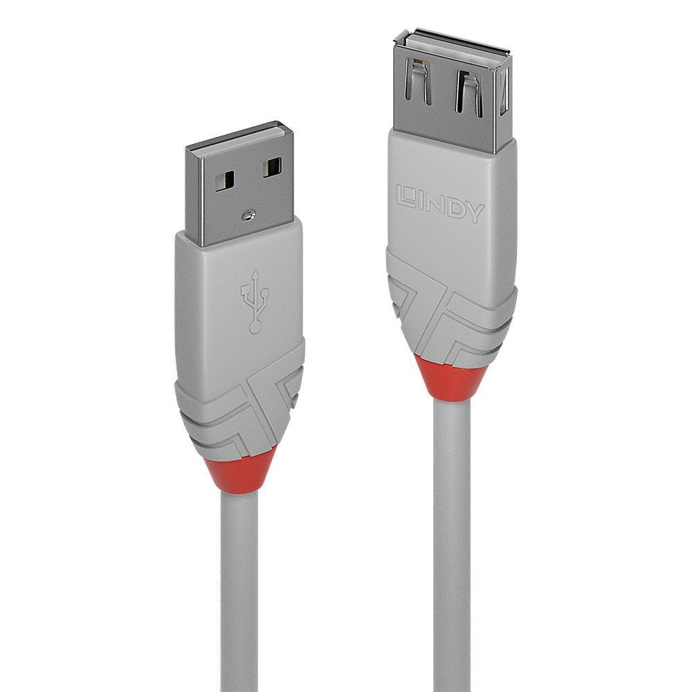 Lindy 36711 cavo USB 0,5 m USB 2.0 USB A Grigio (0.5M USB 2.0 TYPE A EXTENSION CABLE)