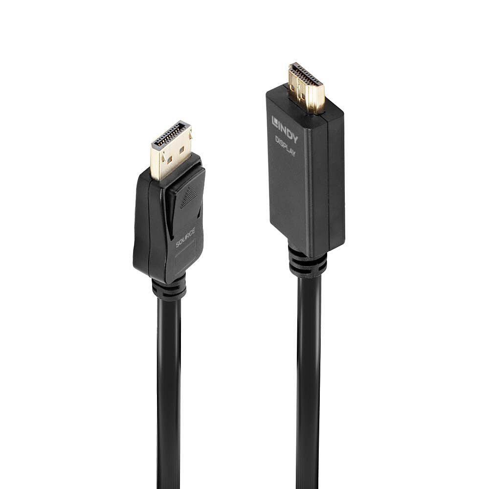 CAVO LINDY DISPLAYPORT TO HDMI, M/M, 2MT, 10.2G, CONNETTORI DORATI, NERO, 36922