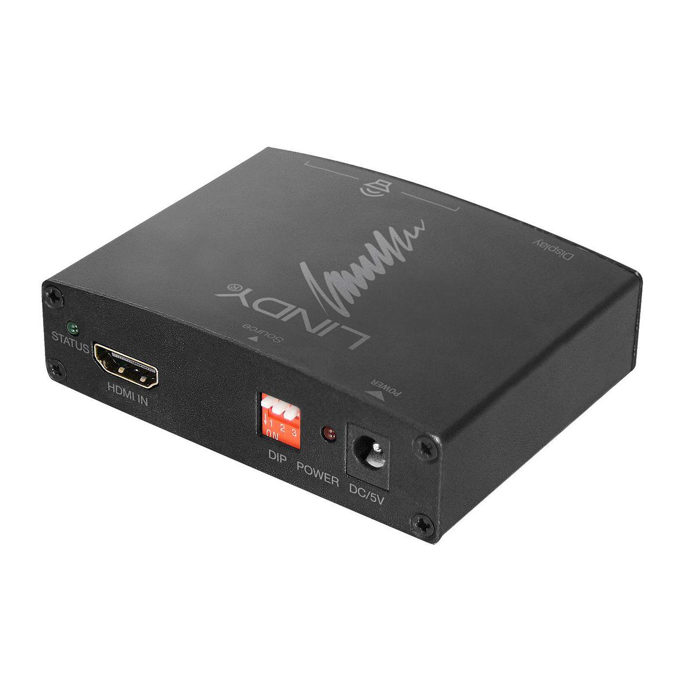 Lindy 38167 convertitore audio Nero (Hdmi 4K Audio Extractor With - Bypass - Warranty: 24M)