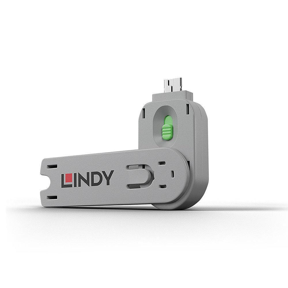 Lindy 40621 clip sicura Chiave bloccaporta USB tipo A Verde Acrilonitrile butadiene stirene [ABS] 1 pz (Usb Type A Port Blocker