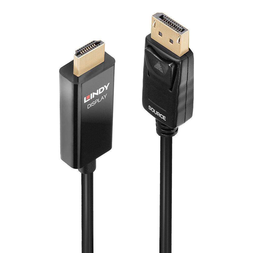 Lindy 40928 cavo e adattatore video 5 m DisplayPort HDMI tipo A [Standard] Nero (5M DP TO HDMI ADAPTER CABLE - WITH HDR)