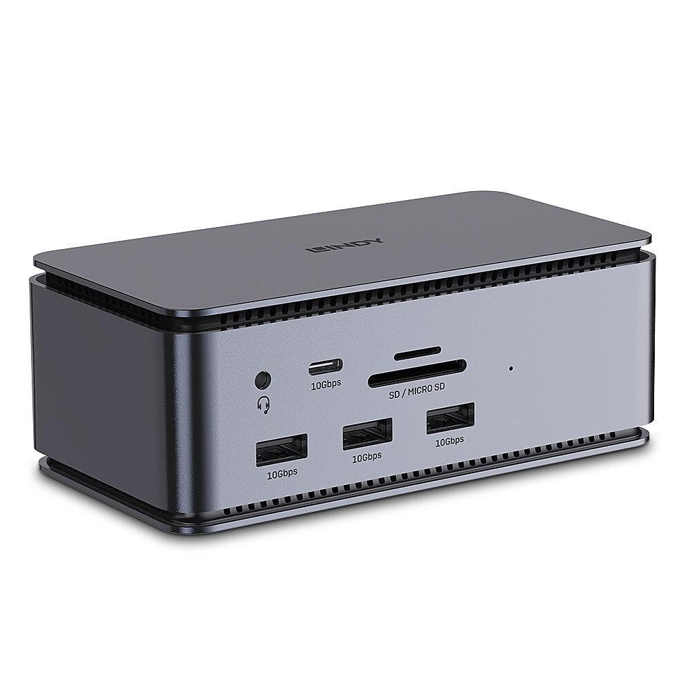 Lindy 43372 replicatore di porte e docking station per laptop USB4 Antracite