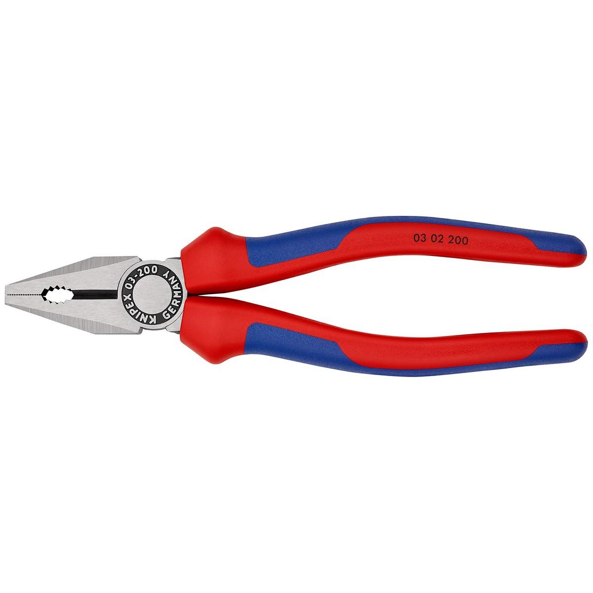 Pinza universale KNIPEX 200 mm, manici con manicotti multicomponente