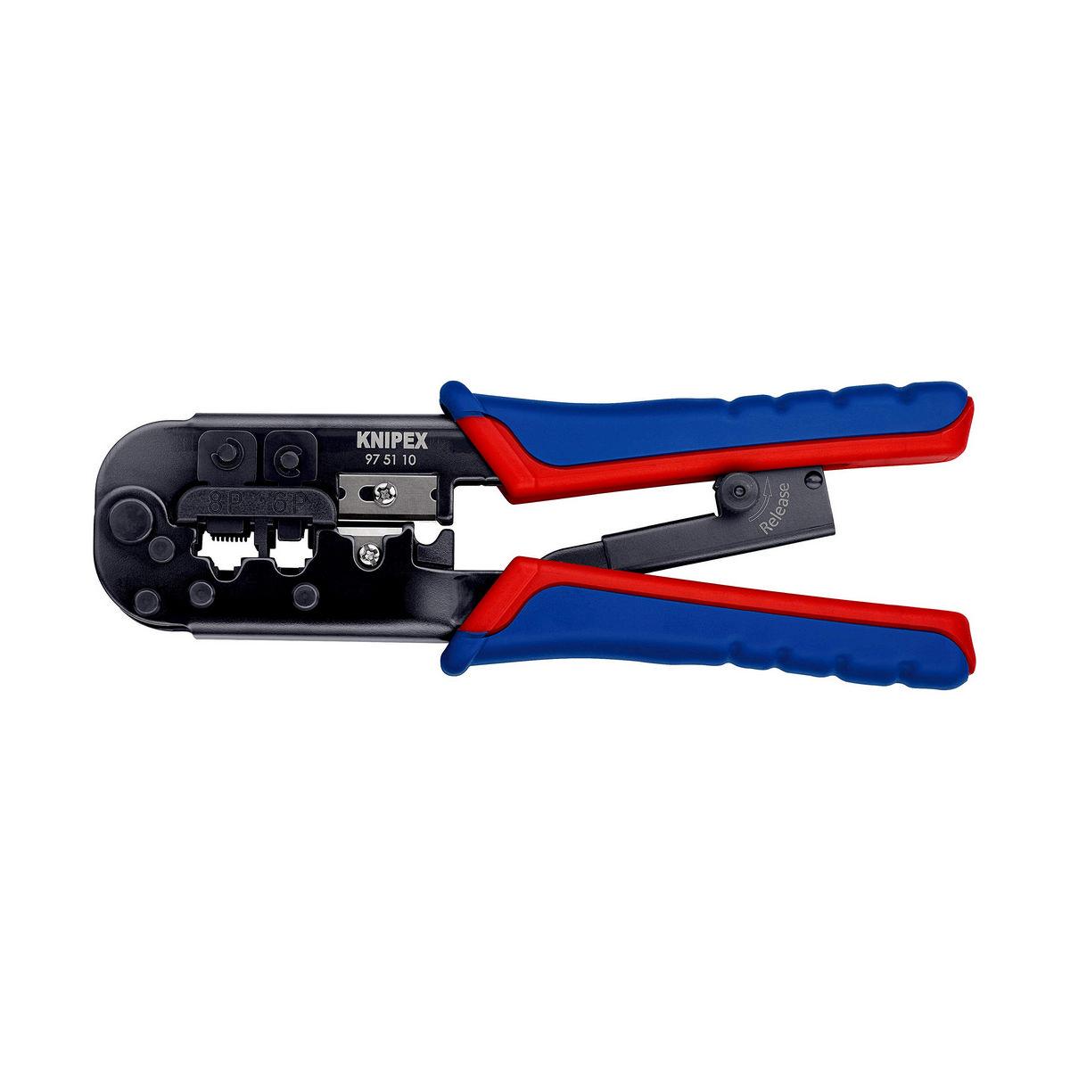 Pinza a crimpare KNIPEX per connettori Western a 6/8 poli, confezione self-service