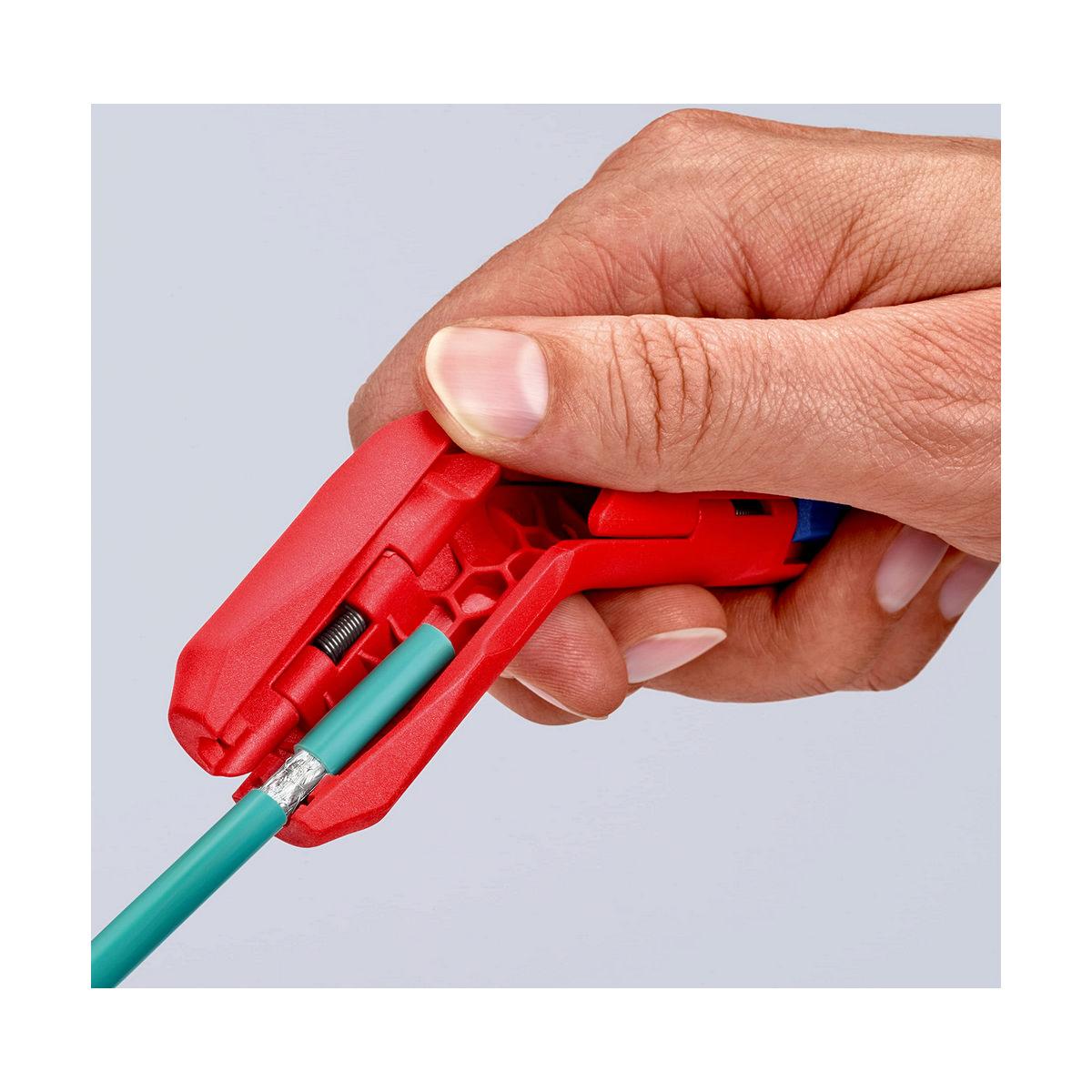 Utensile spelafili universale KNIPEX ErgoStrip, pacchetto self-service