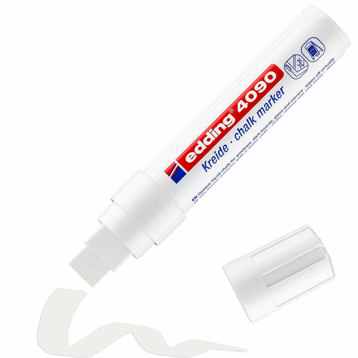 Edding 4090 evidenziatore in gesso Scalpello Bianco 1 pz (edding 4090 Chalk Marker Chisel Tip 4-15mm Line White - 4-4090-1-1049)