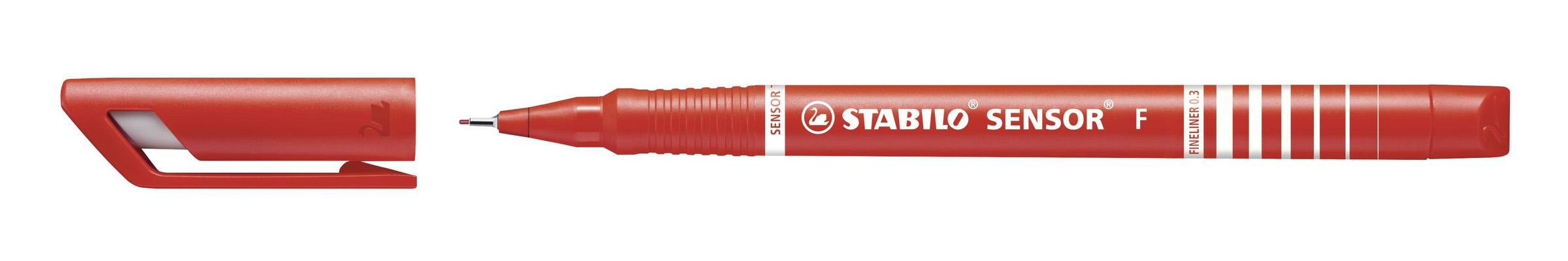 STABILO SENSOR fine penna tecnica Rosso 1 pz (STABILO SENSOR fine Pen 0.3mm Line Red [Pack 10] - 189/40)