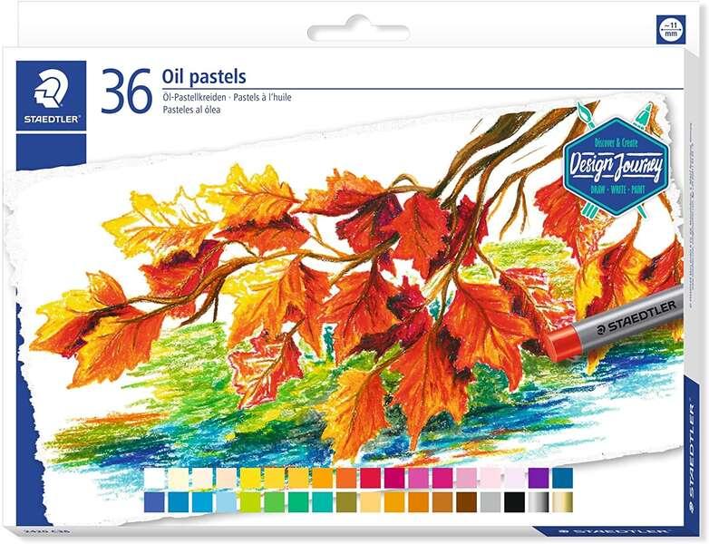 Staedtler oil pastelli 2420 confezione da 36 morbide cere - resistenza alla rottura - estremamente brillante - colori regolari