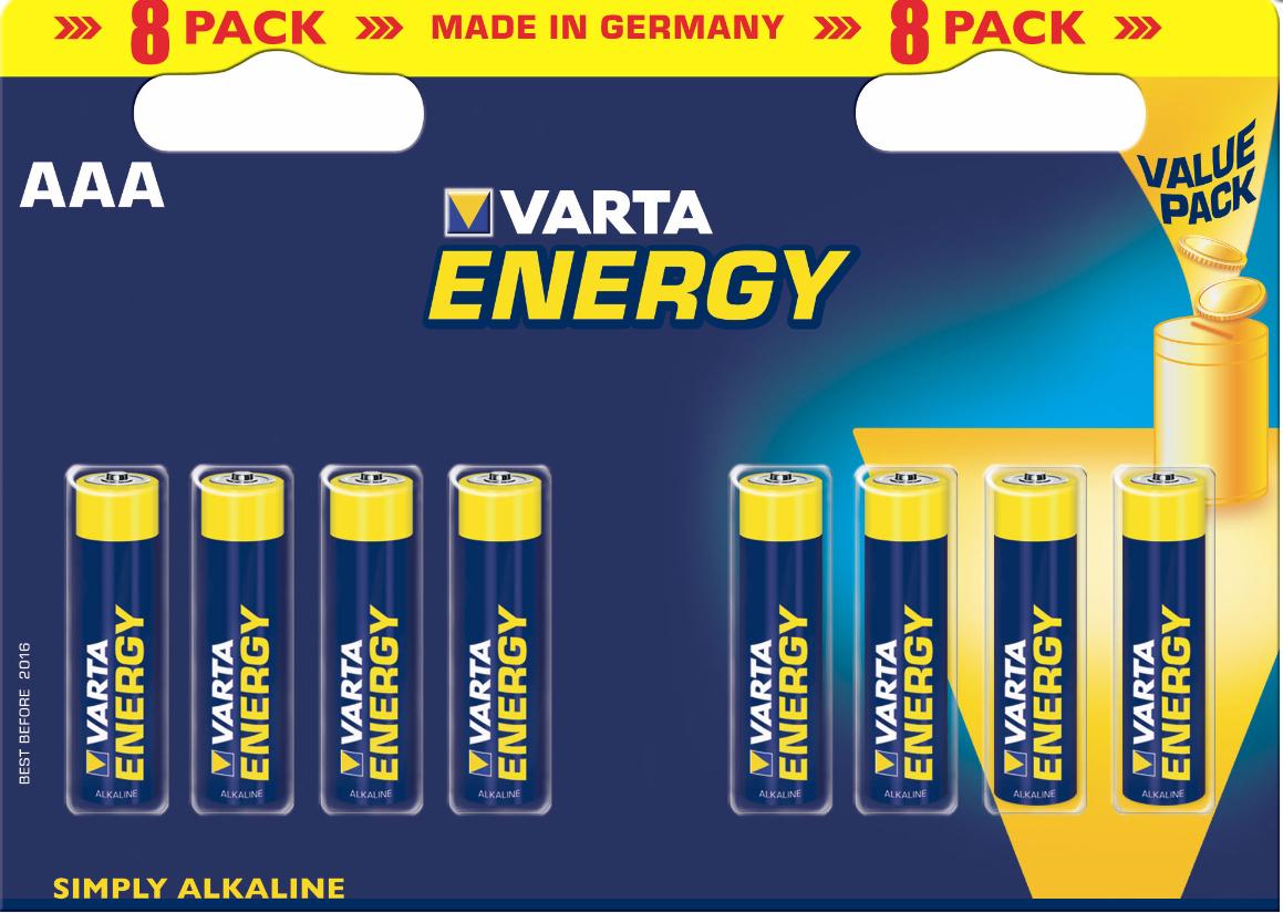 BATTERIA MINISTILO AAA LR03 ENERGY MEGAPACK 8PZ 15V VARTA