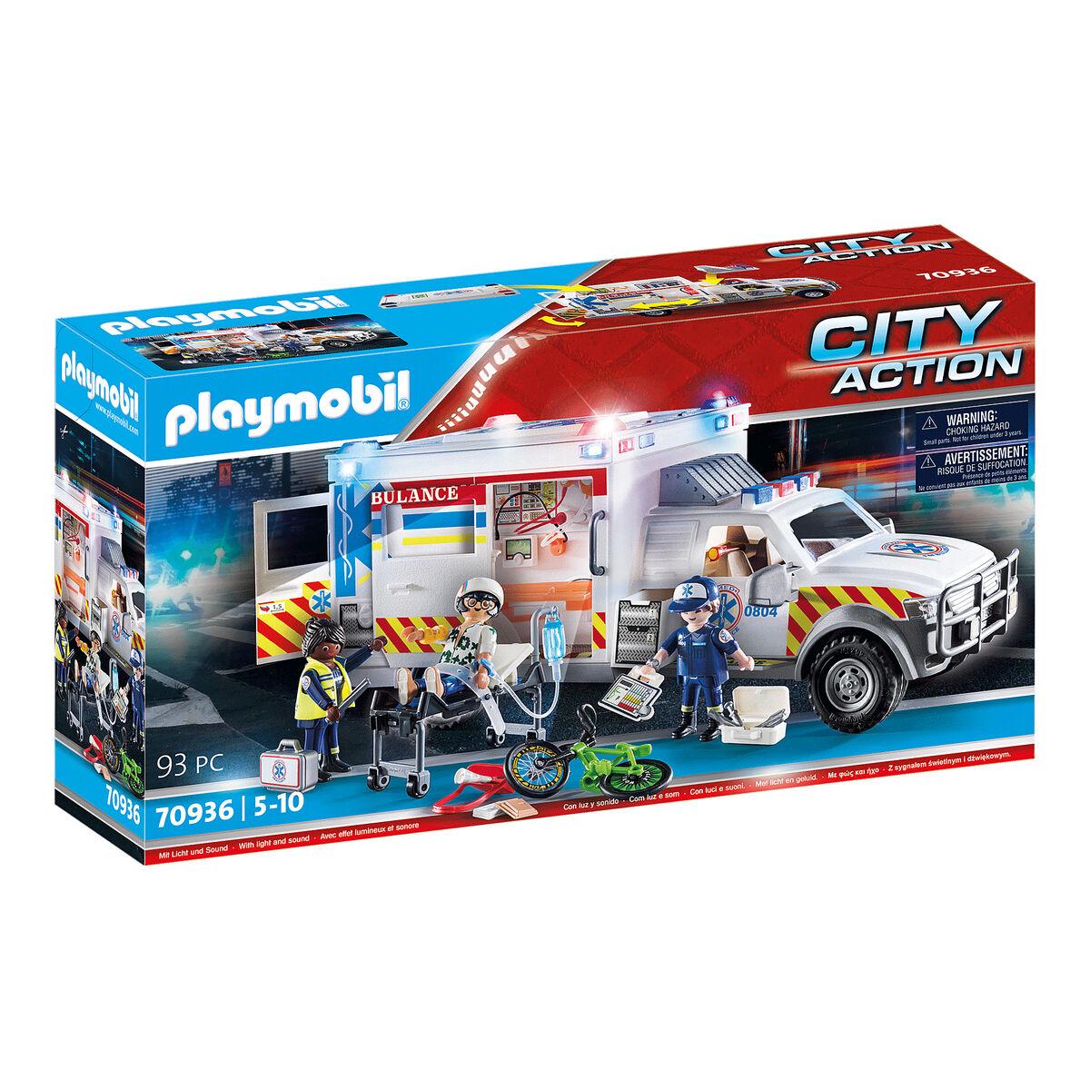 Playmobil City Action - Veicolo di soccorso Ambulanza USA (70936)